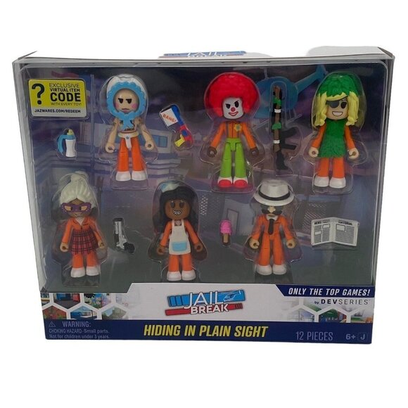 Roblox DEVSERIES Jailbreak Hiding In Plain Sight 6 Action Figures Virtual Code - Picture 1 of 7